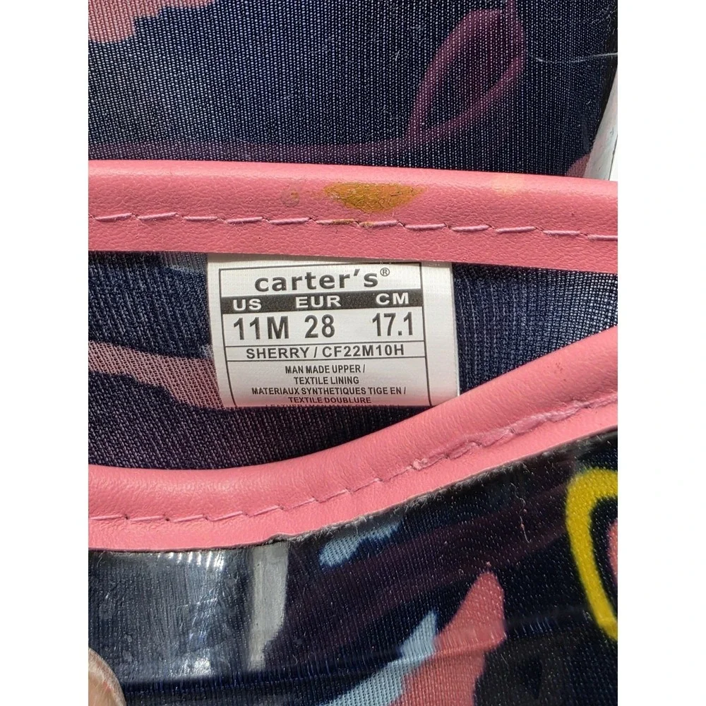 Carter's Toddler Girls Rainbow Cotton Lined 100% Rubber Rain Boots Blue Size 11M